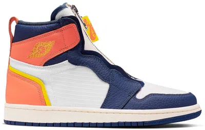 Pre-owned Jordan 1 Retro High Zip Turf Orange (women's) Sneakers In Sail/bright Citron/blue Void