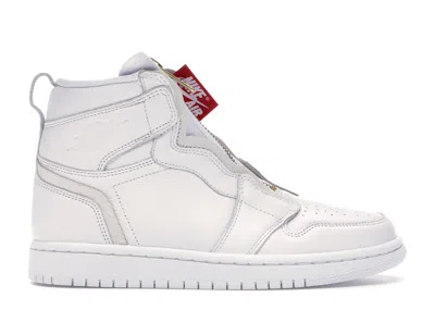 Pre-owned Jordan 1 Retro High Zip (women's) Sneakers In White/university Red In Multi
