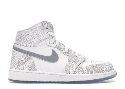 Pre-owned Jordan 1 Retro Laser Sneakers In White/metallic Silver In Multi
