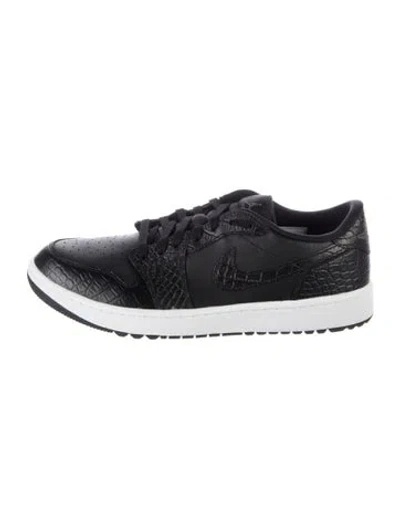 Pre-owned Jordan 1 Retro Low Golf Black Croc Athletic Sneakers In Multi