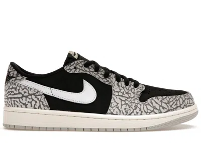 Pre-owned Jordan 1 Retro Low Og Cement Sneakers In Black/muslin/tech Grey In Multi