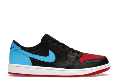 Pre-owned Jordan 1 Retro Low Og Nc To Chi (women's) Sneakers In Black/dark Powder Blue/gym Red In Multi