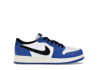 Pre-owned Jordan 1 Retro Low Og Sneakers In White/black/game Royal In Multi