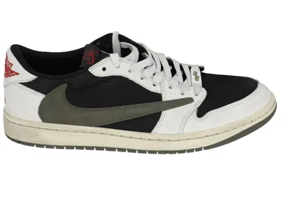 Pre-owned Jordan 1 Retro Low Og Sp Travis Scott Olive (friends And Family) (women's) Sneakers In Sail/university Red/