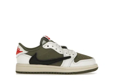 Pre-owned Jordan 1 Retro Low Og Sp Travis Scott Sneakers In Medium Olive/black/sail