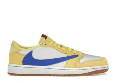 Pre-owned Jordan 1 Retro Low Og Sp Travis Scott (women's) Sneakers In Canary/racer Blue/light Silver