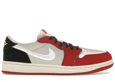 Pre-owned Jordan 1 Retro Low Og Trophy Room Rookie Card Home (numbered) (with Numbered Trading Card) Sneakers In Sail In Multi