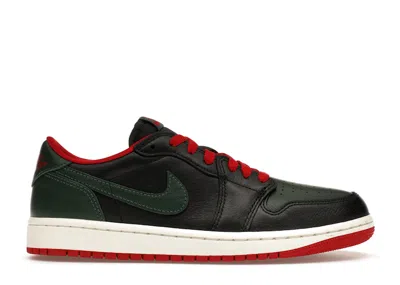 Pre-owned Jordan 1 Retro Low Og (women's) Sneakers In Black/gorge Green/varsity Red In Multi