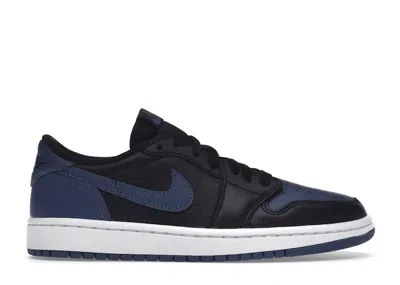 Pre-owned Jordan 1 Retro Low Og (women's) Sneakers In Black/mystic Navy Blue/white
