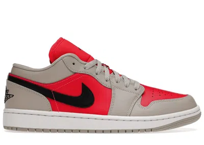 Pre-owned Jordan 1 Retro Low (women's) Sneakers In Light Iron Ore/black/siren Red