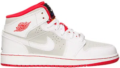 Pre-owned Jordan 1 Retro Mid Hare  (2015) Sneakers In White/true Red/light Silver