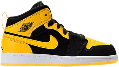 Pre-owned Jordan 1 Retro Mid New Love (2017) Sneakers In Black/varsity Maize/white