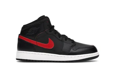 Pre-owned Jordan 1 Retro Mid Sneakers In Black/gym Red