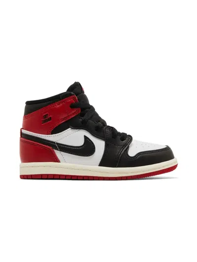 Jordan Babies' Air  1 High Og "black Toe" Big Kids' Shoes In White