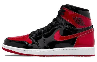 Pre-owned Jordan 1 Retro Og High Patent Bred - 555088-063 In Red
