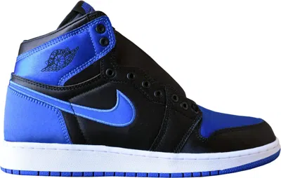 Pre-owned Jordan 1 Retro Satin Royal Sneakers In Black