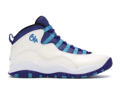 Pre-owned Jordan 10 Retro Charlotte (2016) Sneakers In White/concord/blue Lagoon