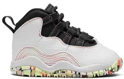 Pre-owned Jordan 10 Retro Ember Glow Sneakers In White/barely Volt/black In Multi