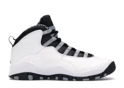 Pre-owned Jordan 10 Retro Steel Sneakers In White/black/light Stl Grey