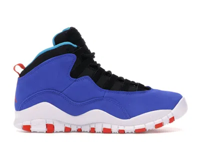 Pre-owned Jordan 10 Retro Tinker Sneakers In Racer Blue/team Orange/black