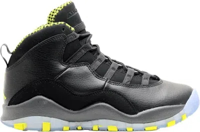 Pre-owned Jordan 10 Retro Venom Sneakers In Black/vnm Green/cl Grey