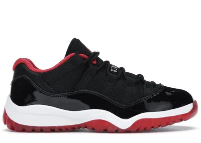 Pre-owned Jordan 11 Low Bred Sneakers In Black/true Red/white