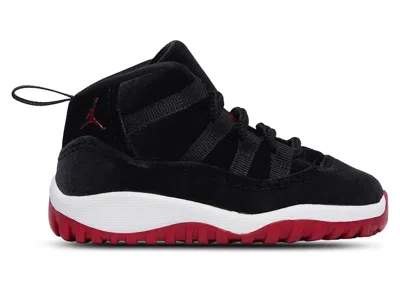 Pre-owned Jordan 11 Retro Bred Velvet Sneakers In Black/gym Red/white