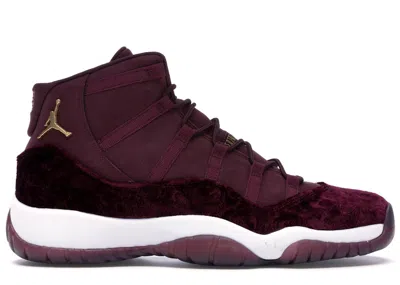 Pre-owned Jordan 11 Retro Heiress Sneakers In Night Maroon/metallic Gold In Multi