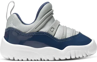 Pre-owned Jordan 11 Retro Little Flex Georgetown Sneakers In Grey Mist/midnight Navy Blue/white