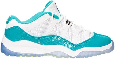 Pre-owned Jordan 11 Retro Low Aqua Safari Sneakers In White/turbo Green/volt Ice