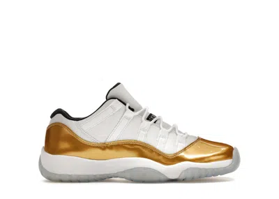 Pre-owned Jordan 11 Retro Low Closing Ceremony Sneakers In White/metallic Gold Coin/black In Multi