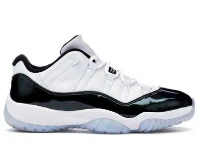 Pre-owned Jordan 11 Retro Low Iridescent Sneakers In White/black/emerald Rise