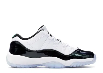 Pre-owned Jordan 11 Retro Low Iridescent Sneakers In White/black/emerald Rise
