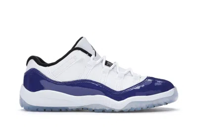 Pre-owned Jordan 11 Retro Low Sneakers In White/black/concord In Multi