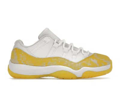 Pre-owned Jordan 11 Retro Low Yellow Snakeskin (women's) Sneakers In White/tour Yellow/sail