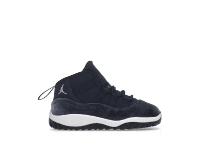 Pre-owned Jordan 11 Retro Sneakers In Midnight Navy Blue/metallic Silver/white