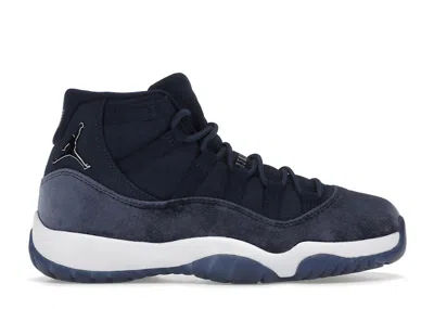 Pre-owned Jordan 11 Retro (women's) Sneakers In Midnight Navy Blue/metallic Silver/white