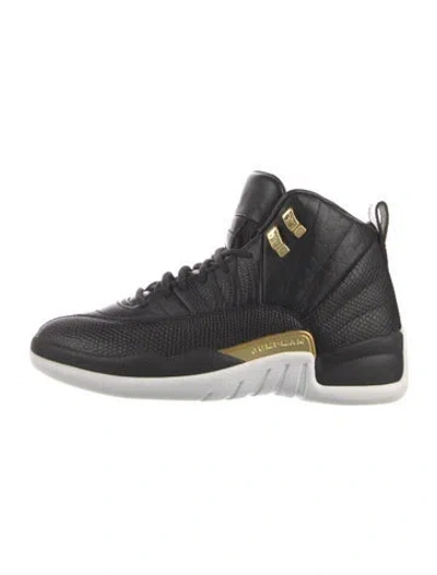 Pre-owned Jordan 12 Retro Black Metallic Gold White Athletic Sneakers
