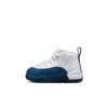 Jordan 12 Retro "french Blue" Baby/toddler Shoes In White