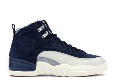 Pre-owned Jordan 12 Retro International Flight Sneakers In College Navy Blue/university Red/sail