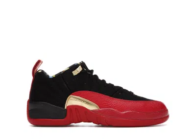 Pre-owned Jordan 12 Retro Low Super Bowl Sneakers In Black/varsity Red/metallic Gold In Multi