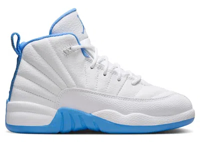 Pre-owned Jordan 12 Retro Melo Sneakers In White/university Blue/metallic Silver In Multi