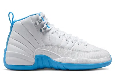 Pre-owned Jordan 12 Retro Melo Sneakers In White/university Blue/metallic Silver In Multi