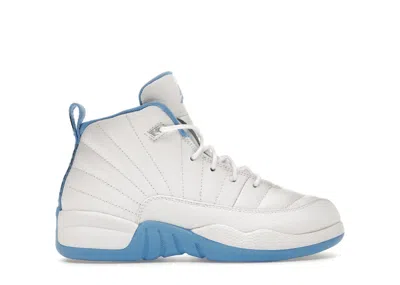 Pre-owned Jordan 12 Retro Melo Sneakers In White/university Blue/metallic Silver In Multi