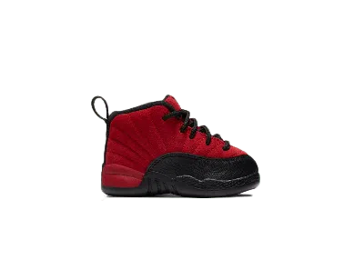 Pre-owned Jordan 12 Retro Reverse Flu Game Sneakers In Varsity Red/black