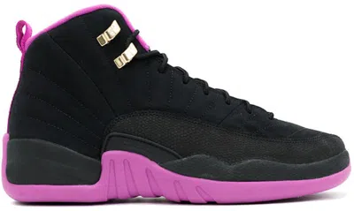 Pre-owned Jordan 12 Retro Sneakers In Black/metallic Gold Star/hyper Violet