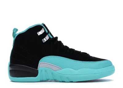 Pre-owned Jordan 12 Retro Sneakers In Black/metallic Silver/hyper Jade In Multi