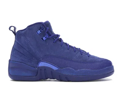 Pre-owned Jordan 12 Retro Sneakers In Deep Royal Blue/white/metallic Silver In Multi