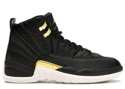 Pre-owned Jordan 12 Retro (women's) Sneakers In Black/metallic Gold/white