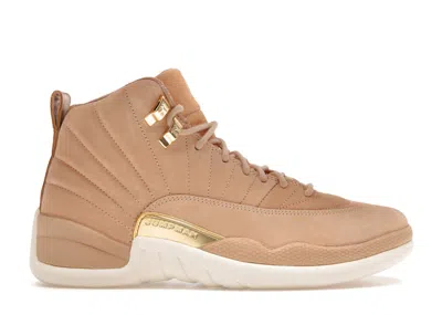 Pre-owned Jordan 12 Retro (women's) Sneakers In Vachetta Tan/metallic Gold/sail